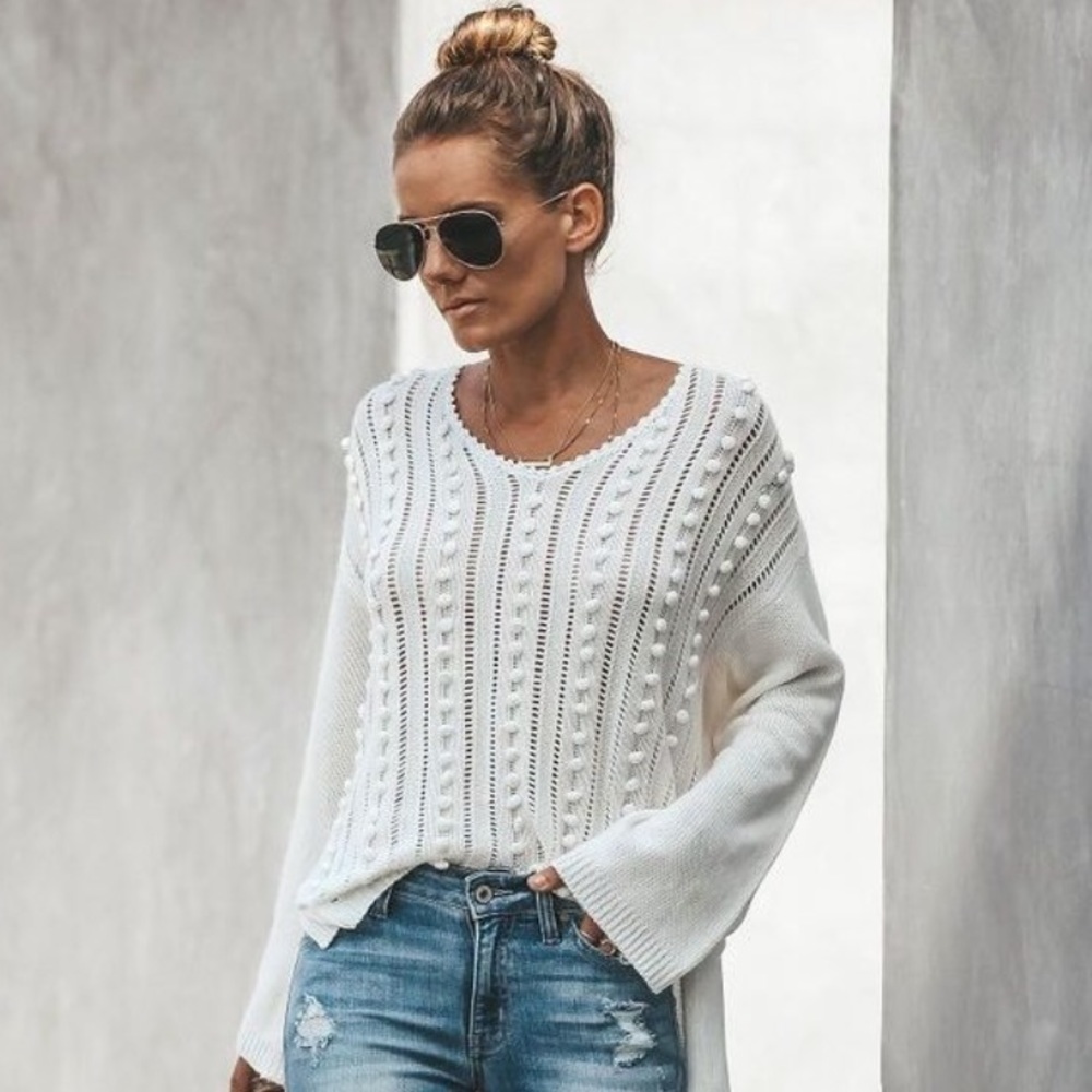Vici: Margaret Delicately Knit Pom Sweater
